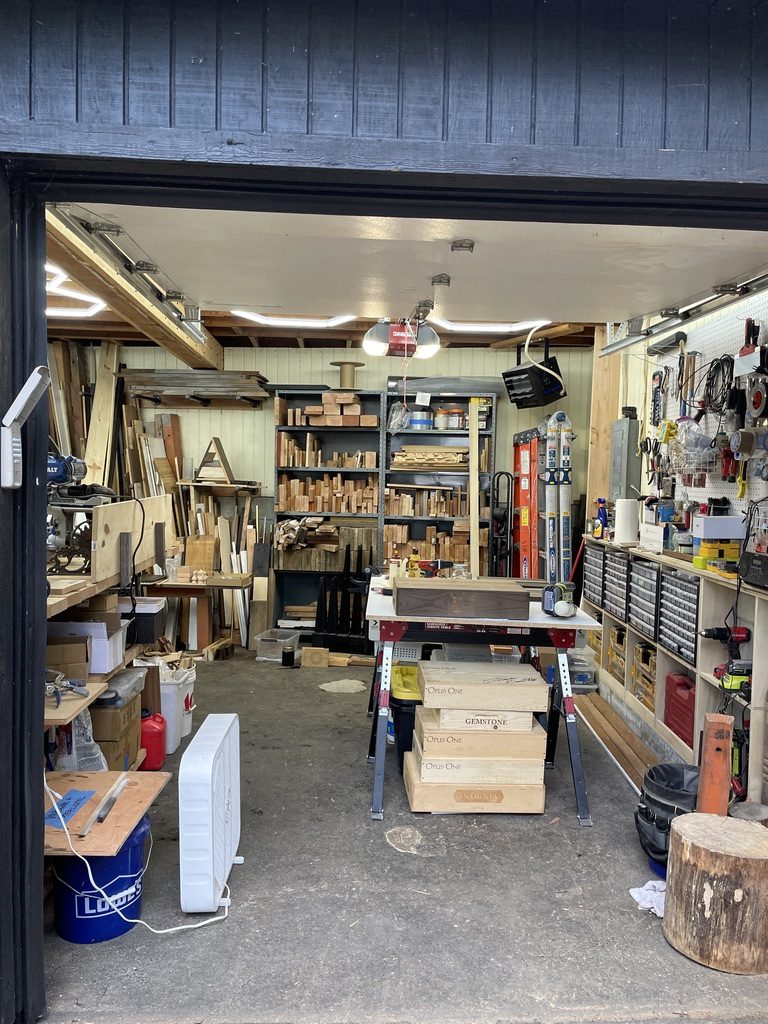 Open door into the full Sky Oak workshop